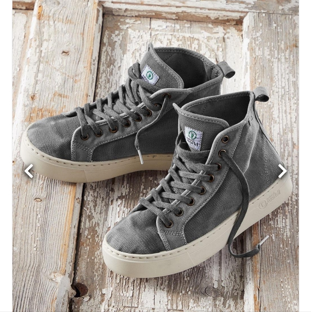 NATURAL WORLD ECO RIDER HIGH TOP SNEAKERS IN GRAY SIZE 41